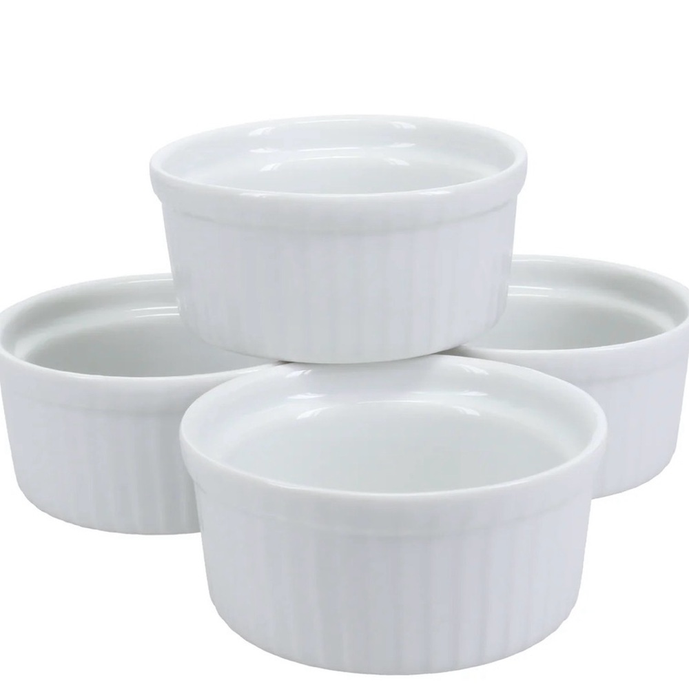 Pier One Set of 4 Ramekins, 5” Diameter. Oven, dishwasher, microwave safe.